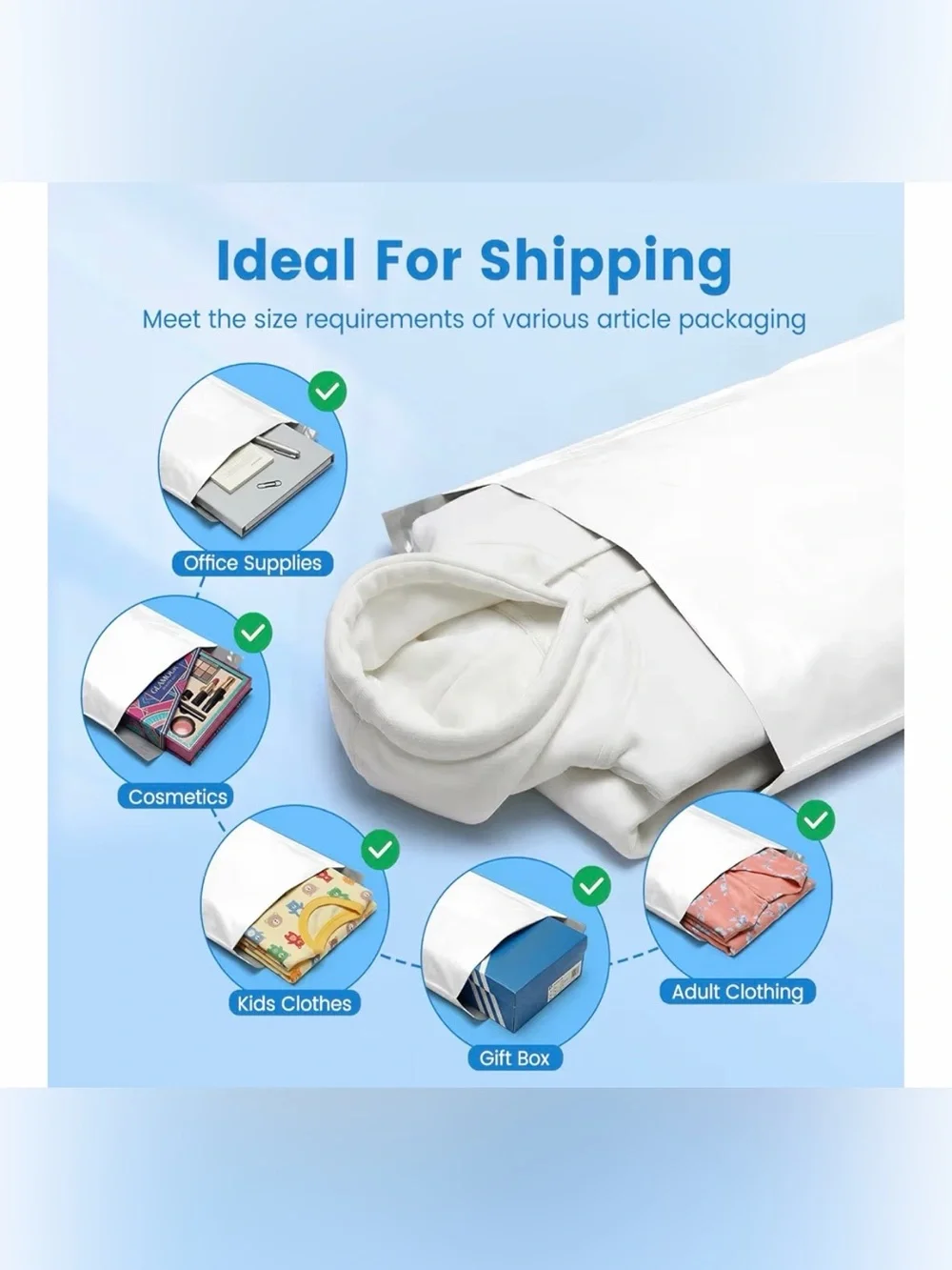 25 / 14.5 x 19 Glossy White Poly Bag Mailer
